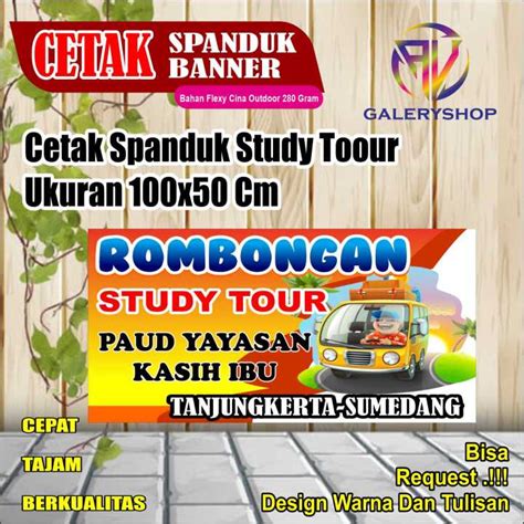 Cetak Spanduk Banner Study Tour Dll Lazada Indonesia