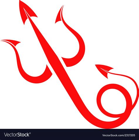 Red Trident Devil With Tail Royalty Free Vector Image