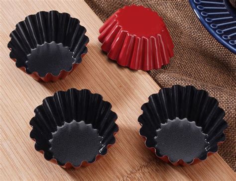 Buy Baskety Pack Egg Tart Molds Mini Tart Pans Non Stick Carbon Steel