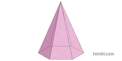 Hexagonal Base Pyramid D Shape Maths Ks Illustration Twinkl