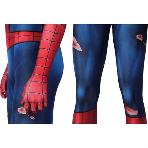 Peter Parker Cosplay Costumes D Damaged Classic Suit Zentai Jumpsuit