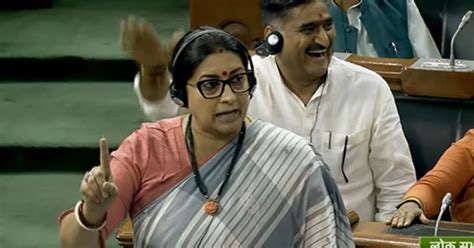 No Confidence Motion Smriti Irani Hits Back At Rahul Gandhi For