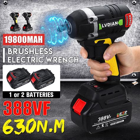 388vf 630n M Cordless Electric Brushless Wrench Rechargeable 19800mah Li Battery Torque Guns Led