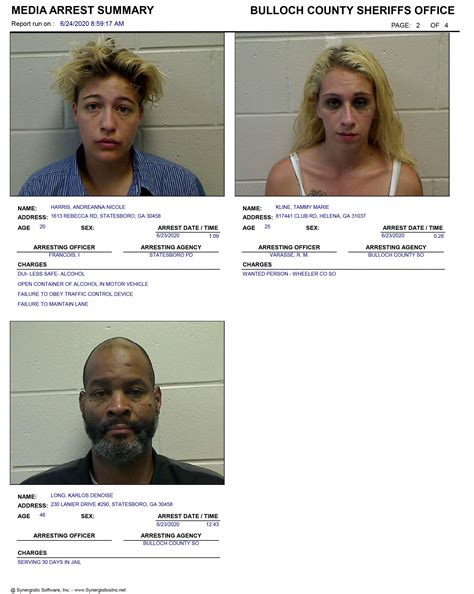 06/24/2020 Booking Report for Bulloch County - AllOnGeorgia