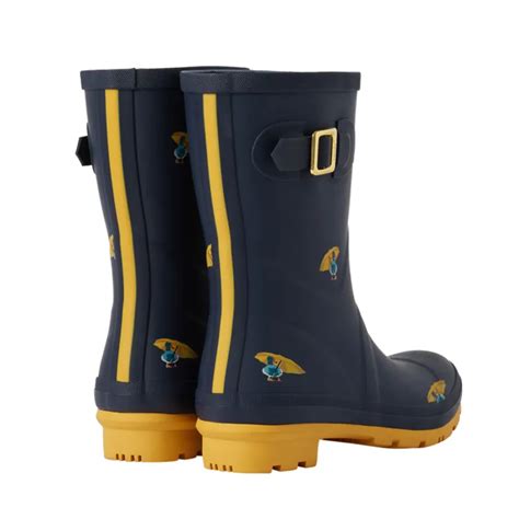 Joules Molly Mid Height Wellies Navy Ducks