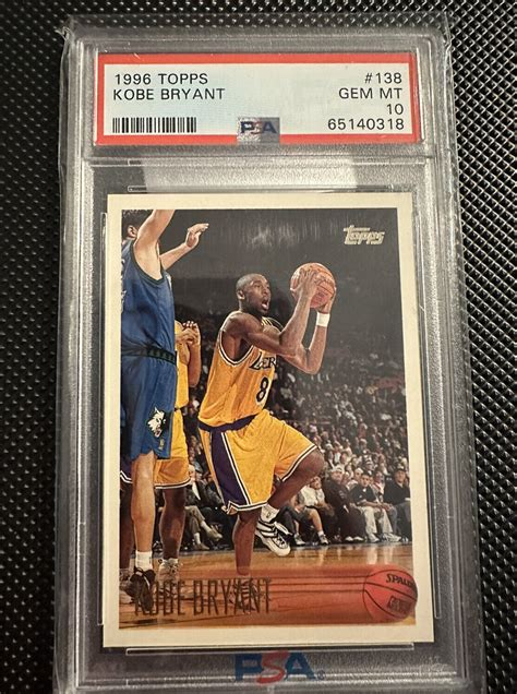 1996 97 Topps Kobe Bryant Rookie RC 138 PSA 10 GEM MT Lakers Perfectly