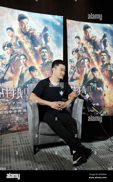 Chinese actor and director Wu Jing attends an interview for his movie "Wolf Warrior 2" in ...