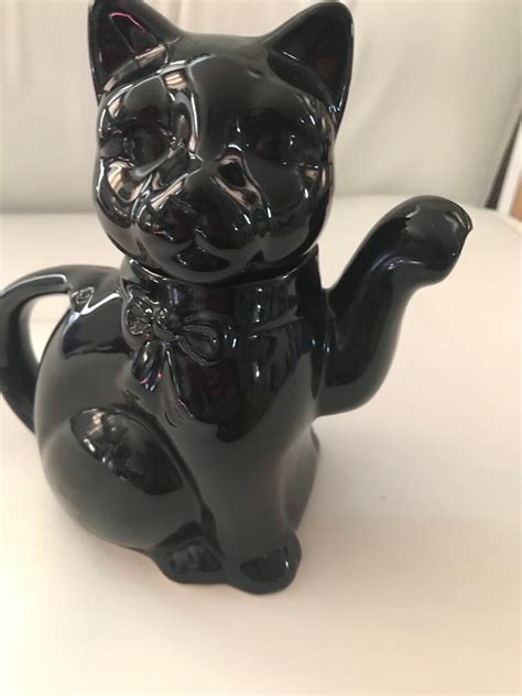 Art Deco Black Cat Abstract Design Ceramic Teapot With Cat Etsy