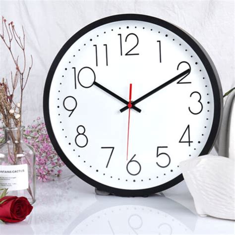 Silent Wall Clock Battery Operated Quartz Classic Decro Home Ebay