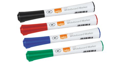 Nobo Glide Whiteboard Pens Fine Tip 4 Pack Nobo