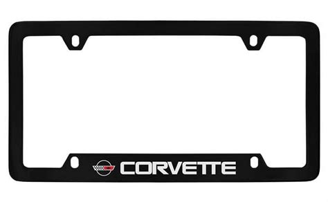 Chevrolet Corvette C4 Black Coated Metal Bottom Engraved License Plate