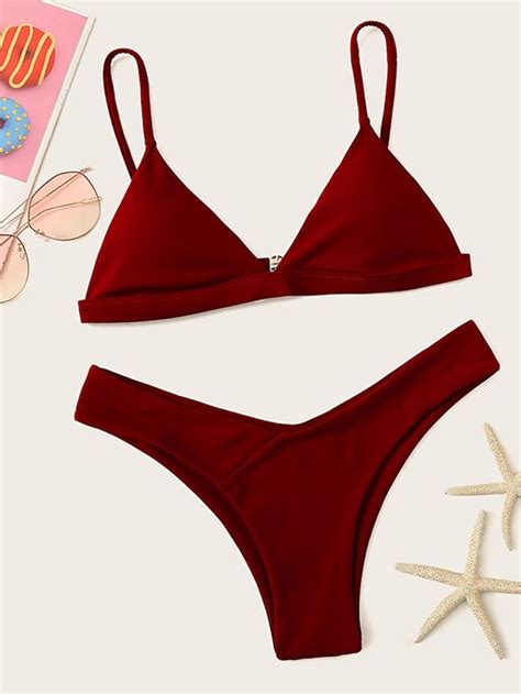 Triangle Top With High Leg Bikini Set High Leg Bikini Bikini Set