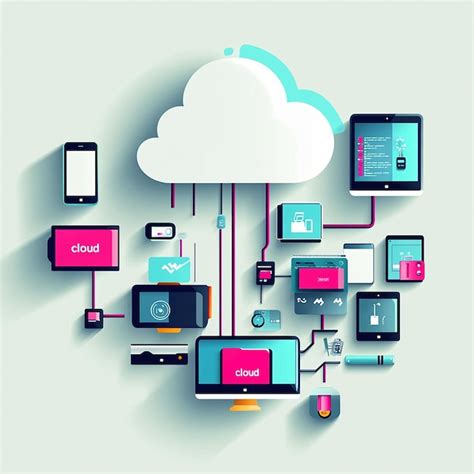 illustration  cloud computing  connected devices premium ai