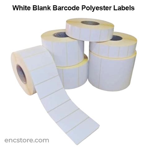 White Blank Barcode Polyester Labels