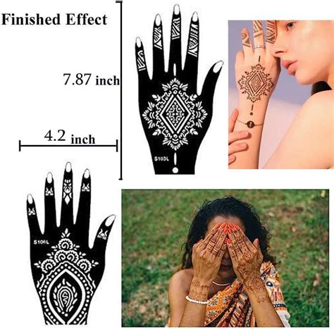 Xmasir Henna Tattoo Kit Stencils Sheets Temporary Reusable