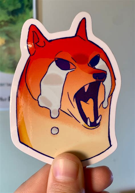 ANGRY DOGE Meme Vinyl Sticker | Etsy