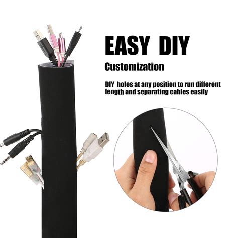 118 Tv Pc Cord Wire Cover Cable Management Organizer Neoprene Hider Sleeve 3m Us Ebay