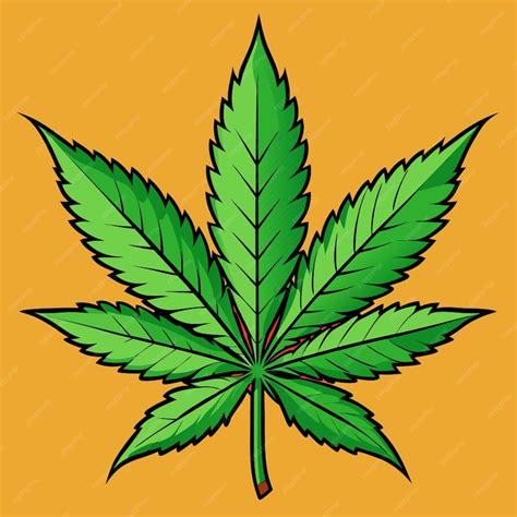 premium vector marijuana leaf clipart cartoon style vector illustration