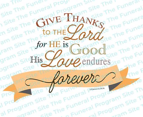 Give Thanks Bible Verse Word Art – Funeral Program-Site Funeral Programs & Templates