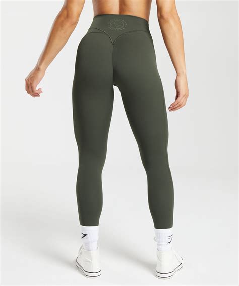 Gymshark Legacy Regular Leggings Deep Olive Green Gymshark