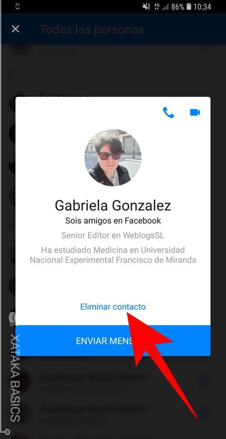 Cómo eliminar un contacto en Facebook Messenger Flonchi