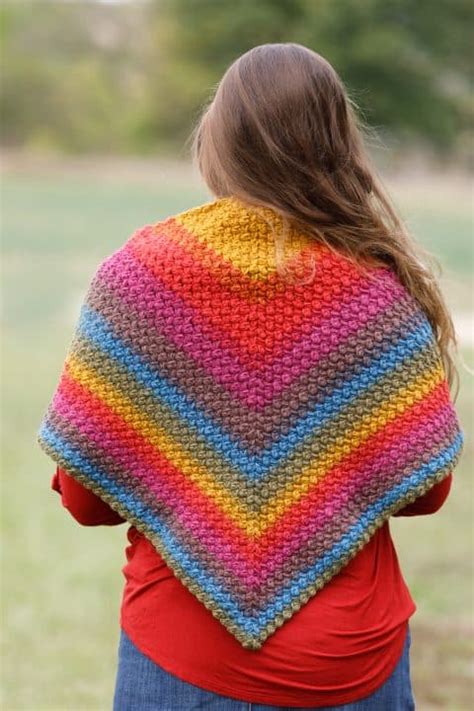 Crochet Puff Stitch Scarf Free Triangle Scarf Pattern