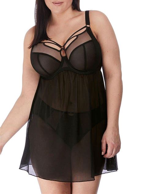 Nuisette Grande Taille Avec Soutien Gorge Sachi Noir Kiabi