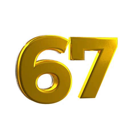 Mental Yellow 67 3d Number 11107801 Png