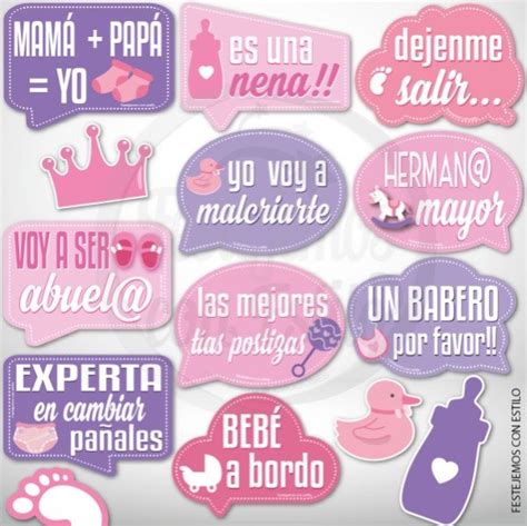 Photo Props Imprimible Baby Shower Nena Festejemos Con Estilo