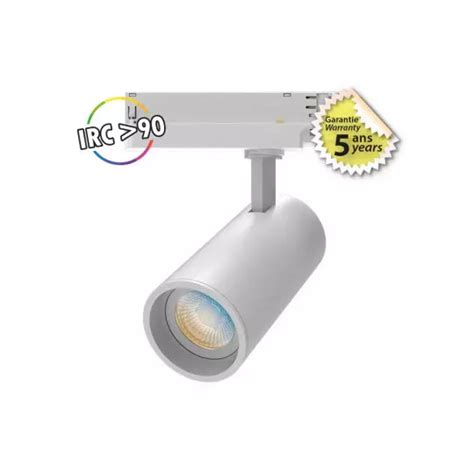 Spot Led Sur Rail W W W Lm Blanc Chaud Blanc Du Jour