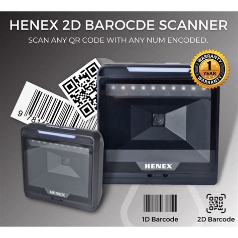 Henex Desktop Barcode Scanner High Speed Resolution Usb 1d2dqr Bar