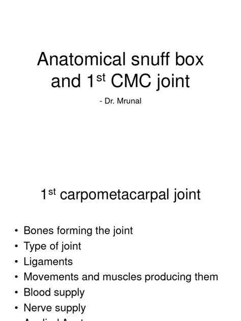 1st CMC Joint | PDF