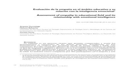 Evaluación de la empatía en el ámbito educativo y su relación con