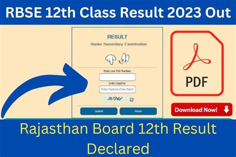 RBSE 12th Class Result 2023 Out Rajasthan Board 12th Result Declared