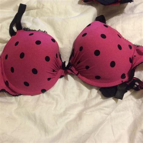 Intimates And Sleepwear Pink And Black Polka Dot Bra Poshmark