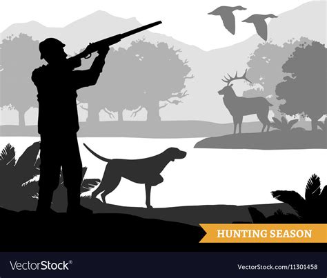 Hunting silhouette Royalty Free Vector Image - VectorStock