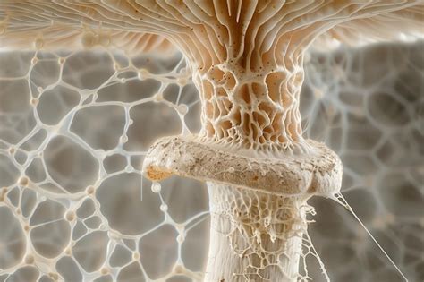 The Mycelium Network Is Seen In This Microscopic View Of A Mushroom