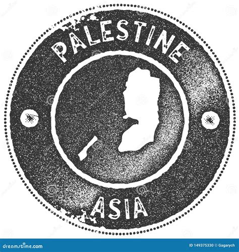 De Kaart Uitstekende Zegel Van Palestina Vector Illustratie