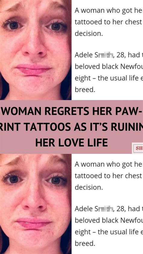 Woman Regrets Her Paw Print Tattoos As Its Ruining Her Love Life No