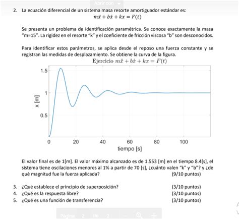 Mx¨ Bx˙ Kx F T Se Presenta Un Problema De