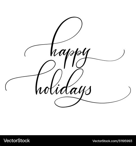 Happy holidays script calligraphy isolated Vector Image