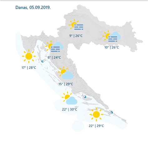 Danas pretežno sunčano mjestimice uz jutarnju maglu narod hr