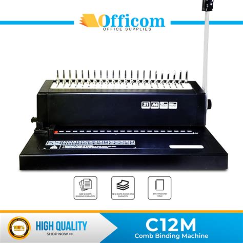 Officom Comb Binding Machine C12M A4 Size Heavy Duty Binder 500s