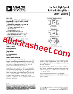 AD8091_05 Datasheet(PDF) - Analog Devices