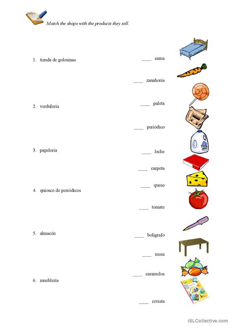 De compras práctica general d Español ELE hojas de trabajo pdf doc