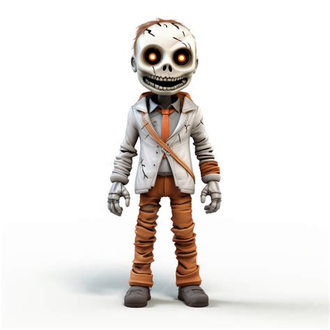 Premium Photo | Creeper Vector Skeleton 3d Halloween Costume On White ...