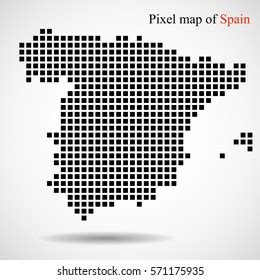 Pixel Map Spain Stock Vector Royalty Free Shutterstock