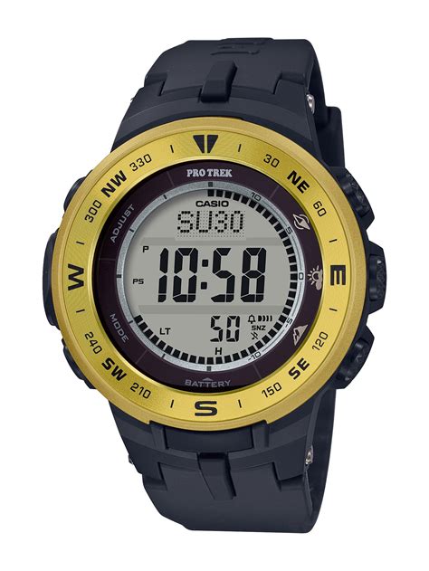 Casio Men S Solar Powered Triple Sensor Black And Yellow Pro Trek Watch