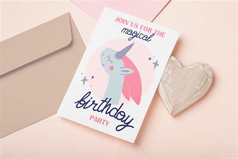 Unicorn Birthday Card Printable Graphic By Fancykeith Creative Fabrica