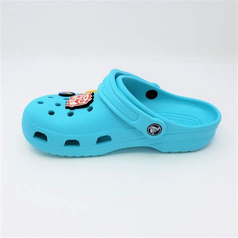 Crocs Classics Unisex Blue Slip On Clogs with 4 Jibbi… - Gem